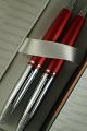 Cross Executive Companion Red Barrel , Cross Signature Mid Ring and Polished Appointments Medium Calaise Ballpoint Pen and 0.7mm Pencil set